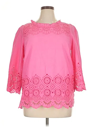 Pre-owned Talbots 3/4 Sleeve Blouse In Pink