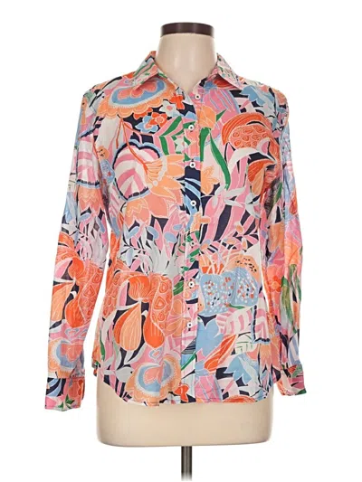 Pre-owned Talbots 3/4 Sleeve Blouse In Pink