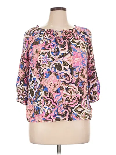 Pre-owned Talbots 3/4 Sleeve Blouse In Pink