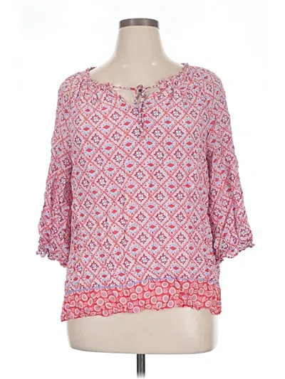 Pre-owned Talbots 3/4 Sleeve Blouse In Pink