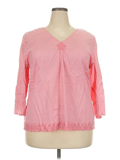 Pre-owned Talbots 3/4 Sleeve Blouse In Pink