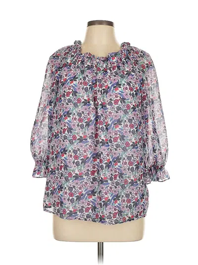 Pre-owned Talbots 3/4 Sleeve Blouse In Purple