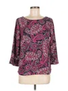 Talbots 3/4 Sleeve Blouse In Purple