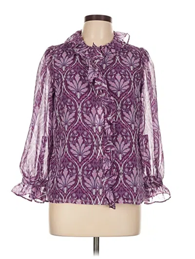 Pre-owned Talbots 3/4 Sleeve Blouse In Purple