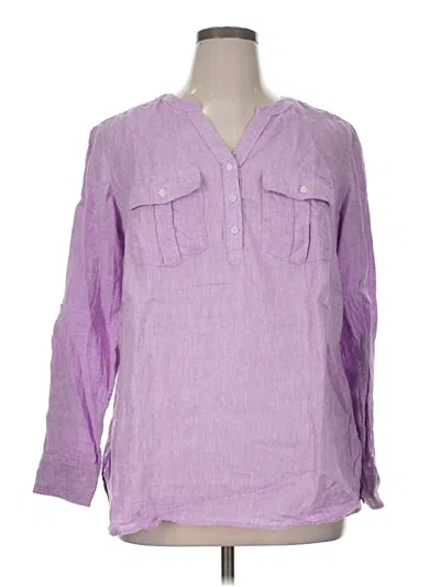 Pre-owned Talbots 3/4 Sleeve Blouse In Purple