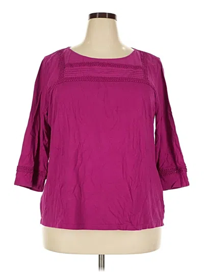 Pre-owned Talbots 3/4 Sleeve Blouse In Purple