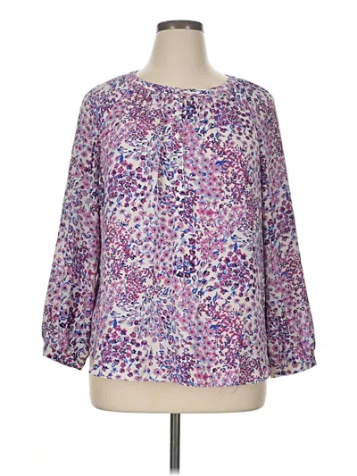Pre-owned Talbots 3/4 Sleeve Blouse In Purple