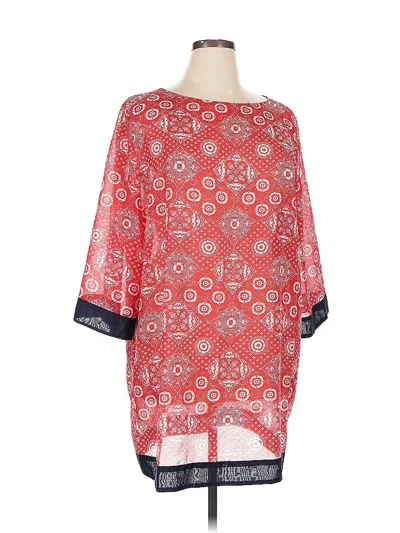 Pre-owned Talbots 3/4 Sleeve Blouse In Red
