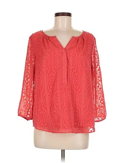 Pre-owned Talbots 3/4 Sleeve Blouse In Red