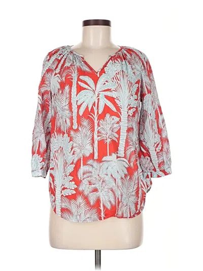 Pre-owned Talbots 3/4 Sleeve Blouse In Red