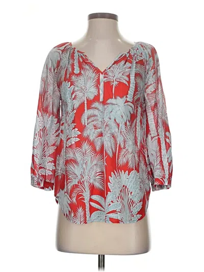 Pre-owned Talbots 3/4 Sleeve Blouse In Red