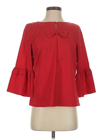 Pre-owned Talbots 3/4 Sleeve Blouse In Red
