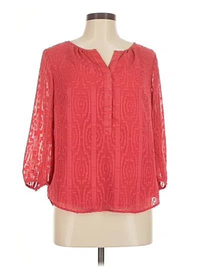 Pre-owned Talbots 3/4 Sleeve Blouse In Red