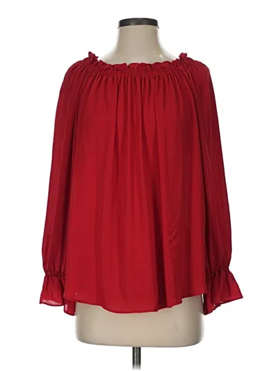 Pre-owned Talbots 3/4 Sleeve Blouse In Red