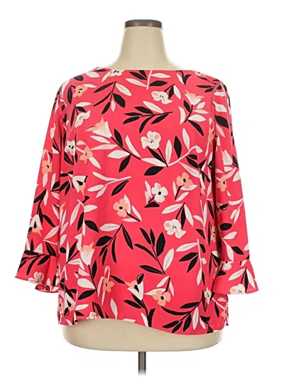 Pre-owned Talbots 3/4 Sleeve Blouse In Red