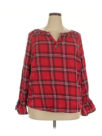Pre-owned Talbots 3/4 Sleeve Blouse In Red