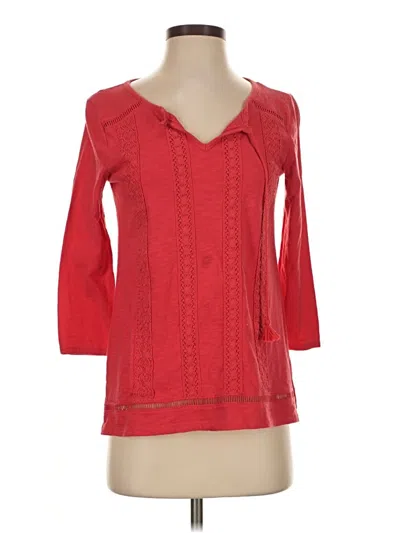 Pre-owned Talbots 3/4 Sleeve Blouse In Red