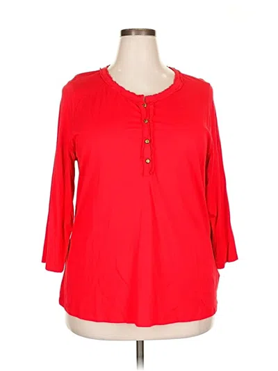 Pre-owned Talbots 3/4 Sleeve Blouse In Red