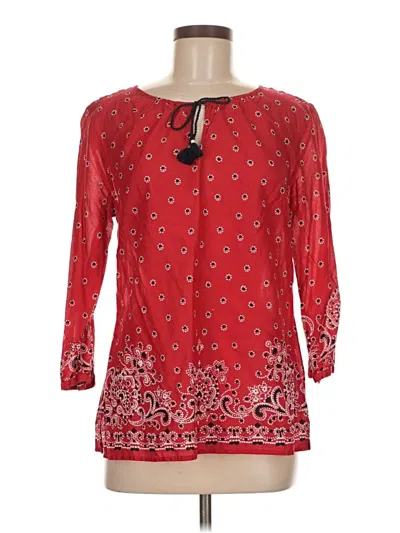 Pre-owned Talbots 3/4 Sleeve Blouse In Red