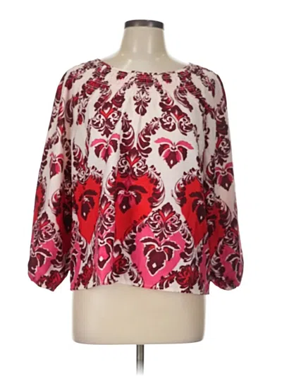 Pre-owned Talbots 3/4 Sleeve Blouse In Red