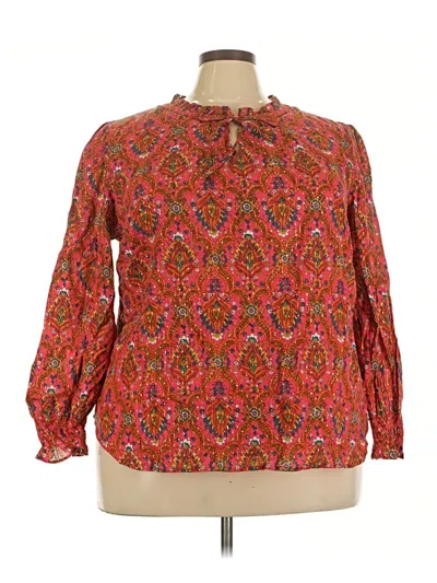 Pre-owned Talbots 3/4 Sleeve Blouse In Red