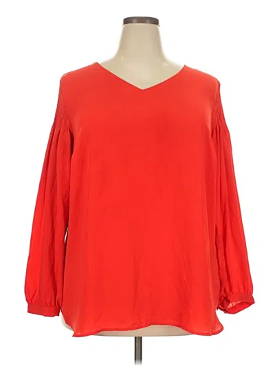 Pre-owned Talbots 3/4 Sleeve Blouse In Red