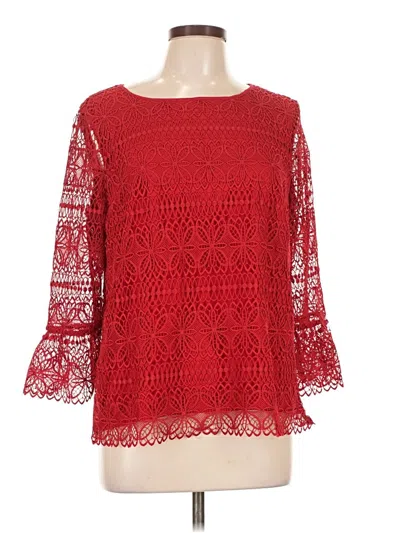 Pre-owned Talbots 3/4 Sleeve Blouse In Red