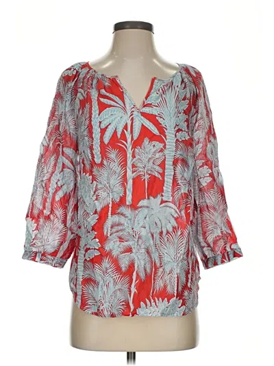 Pre-owned Talbots 3/4 Sleeve Blouse In Red