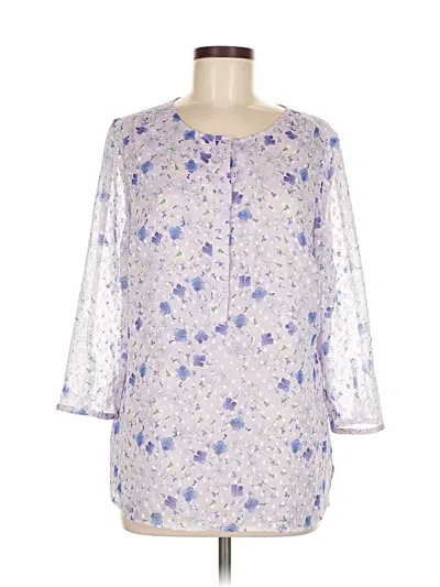 Pre-owned Talbots 3/4 Sleeve Blouse In Silver