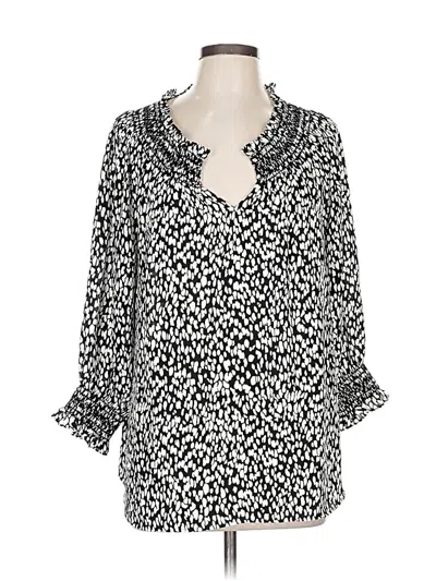 Pre-owned Talbots 3/4 Sleeve Blouse In Silver