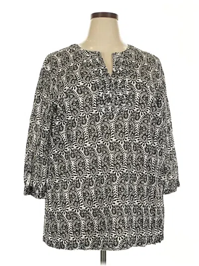 Pre-owned Talbots 3/4 Sleeve Blouse In Silver