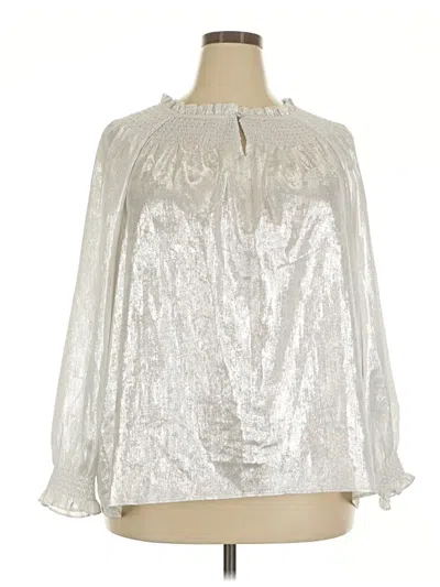 Pre-owned Talbots 3/4 Sleeve Blouse In Silver