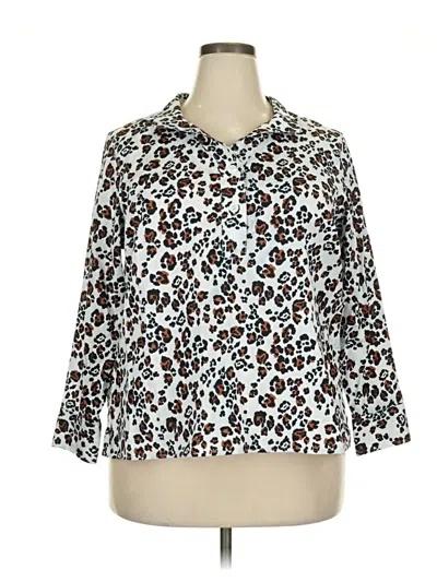 Pre-owned Talbots 3/4 Sleeve Blouse In Silver