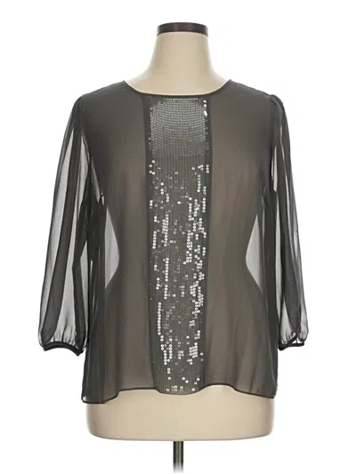 Pre-owned Talbots 3/4 Sleeve Blouse In Silver