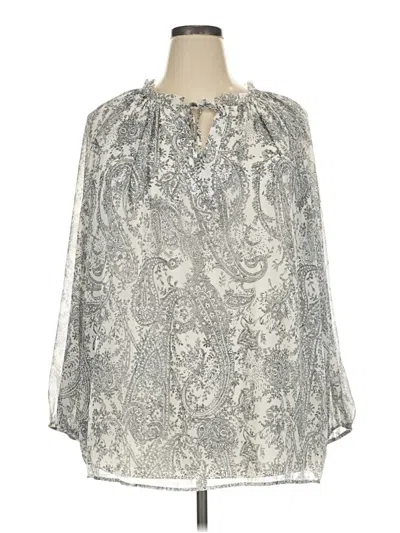 Pre-owned Talbots 3/4 Sleeve Blouse In Silver
