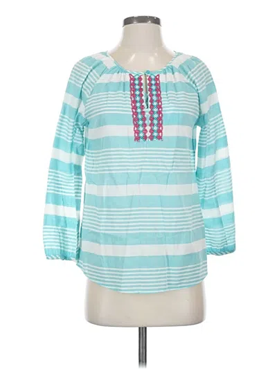 Pre-owned Talbots 3/4 Sleeve Blouse In Teal