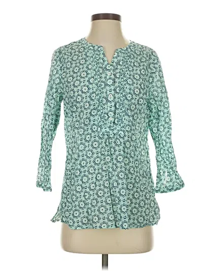 Pre-owned Talbots 3/4 Sleeve Blouse In Teal