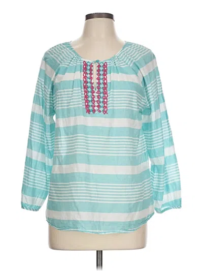 Pre-owned Talbots 3/4 Sleeve Blouse In Teal