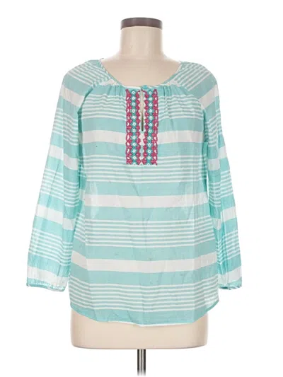 Pre-owned Talbots 3/4 Sleeve Blouse In Teal