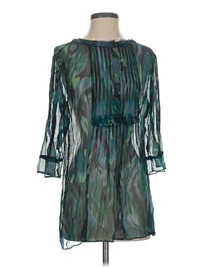 Pre-owned Talbots 3/4 Sleeve Blouse In Teal