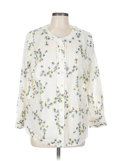Pre-owned Talbots 3/4 Sleeve Blouse In White