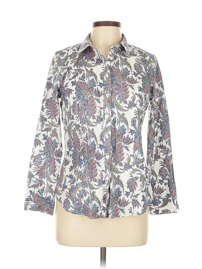 Pre-owned Talbots 3/4 Sleeve Blouse In White