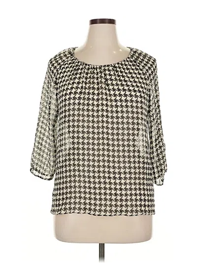 Pre-owned Talbots 3/4 Sleeve Blouse In White