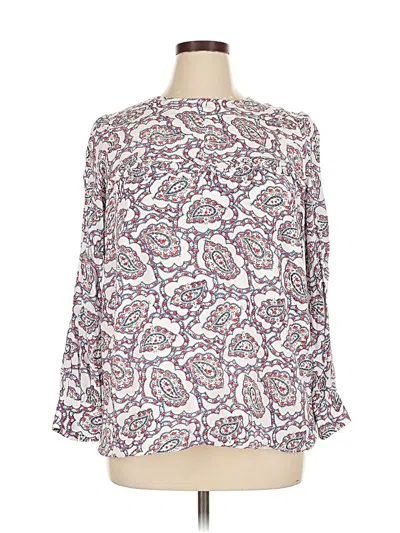 Pre-owned Talbots 3/4 Sleeve Blouse In White