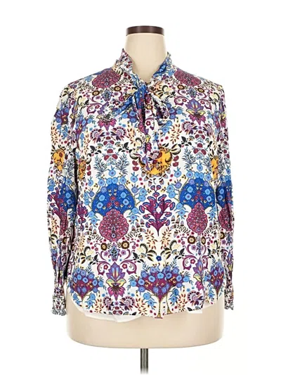 Pre-owned Talbots 3/4 Sleeve Blouse In White