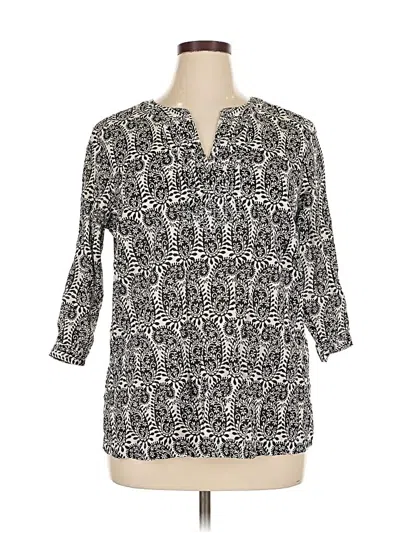 Pre-owned Talbots 3/4 Sleeve Blouse In White