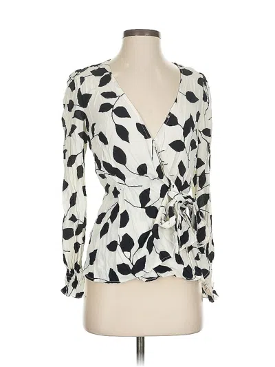 Pre-owned Talbots 3/4 Sleeve Blouse In White