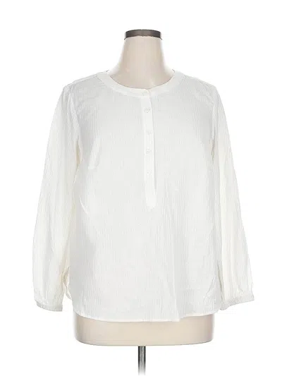 Pre-owned Talbots 3/4 Sleeve Blouse In White