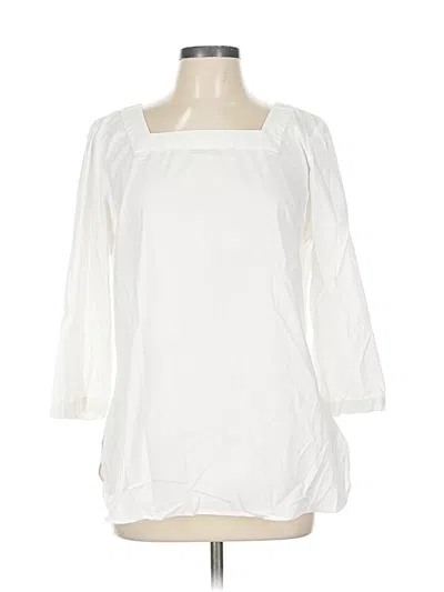 Pre-owned Talbots 3/4 Sleeve Blouse In White