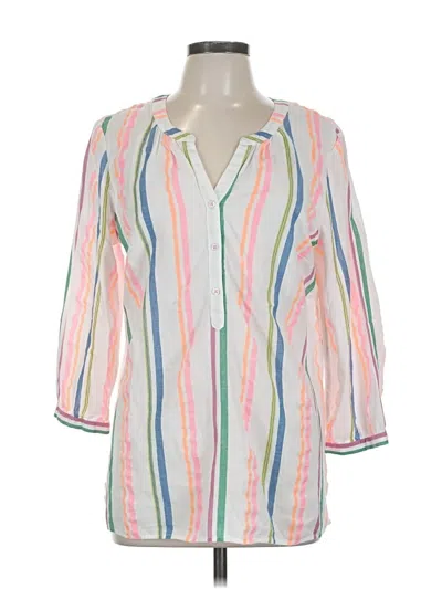 Pre-owned Talbots 3/4 Sleeve Blouse In White